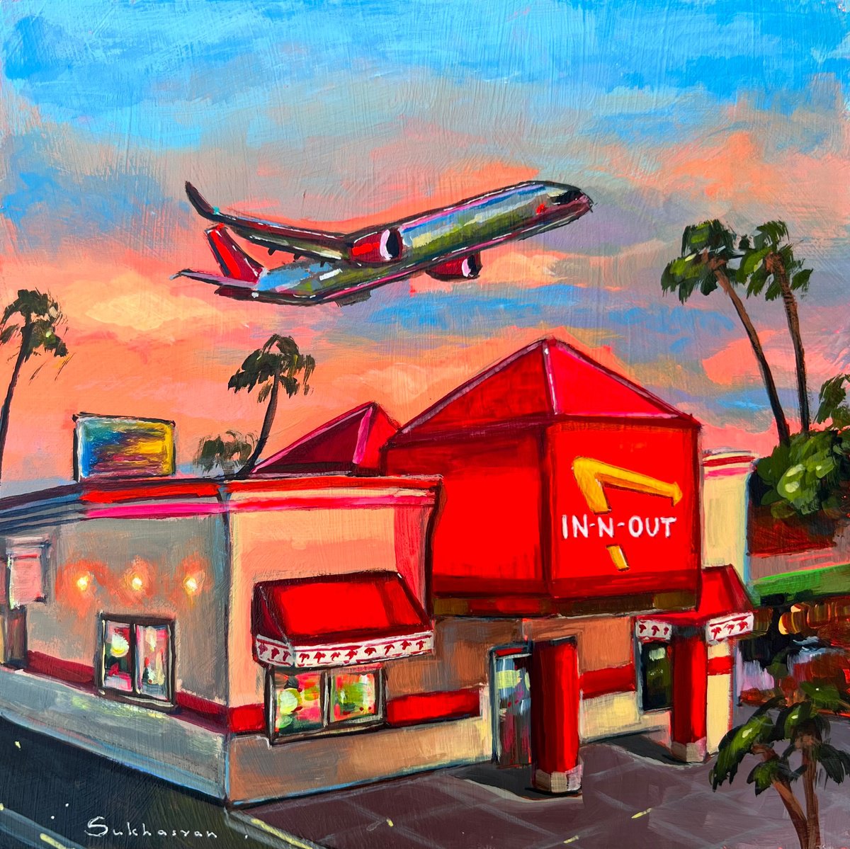 Los Angeles Cityscape. In-N-Burger by Victoria Sukhasyan