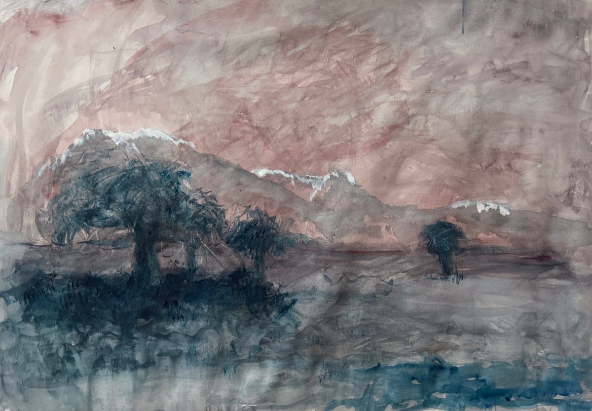 Impressionistic Landscape Watercolour By Ryan Louder, 23 X 17", First Day Of Spring, Original Artwork