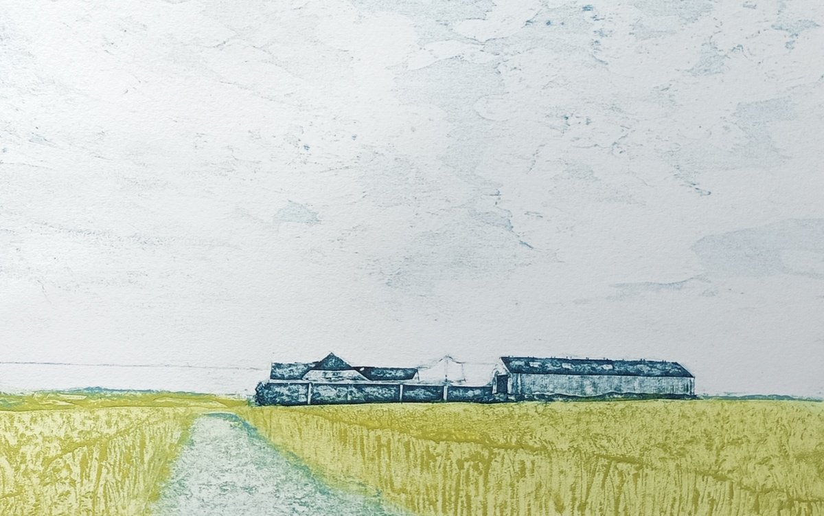 Illustrative Landscape Limited Edition Print By Jo Biggadike, 10 X 7, Wheatfields, Original Artwork