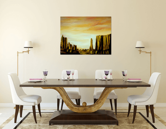 Golden Desert; large deep canvas