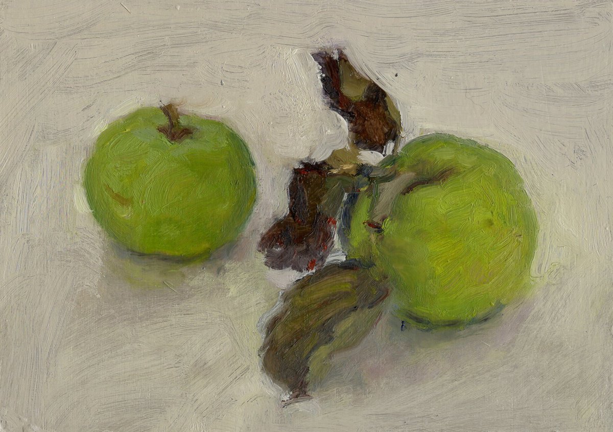 Apples - Oil On Cardboard By Anastasia Borodina, 8 X 6, Artwork For Sale On Artfinder