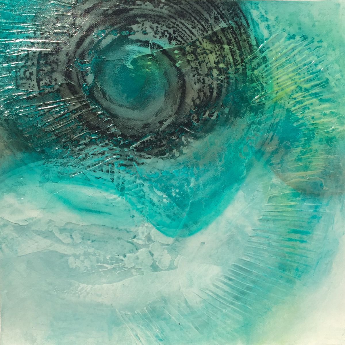 Organic Abstract Acrylic Painting By Natasha Dess, 12 X 12", Vega, Original Artwork