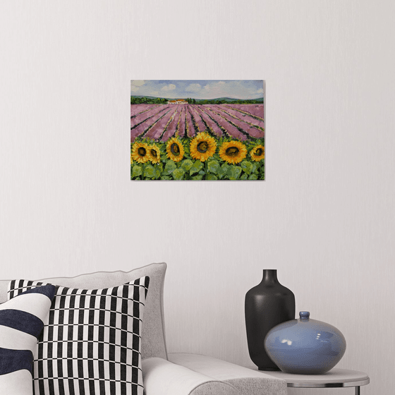 Lavender and Sunflower field