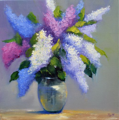 Bouquet of lilacs 40Х40 by Elena Lukina