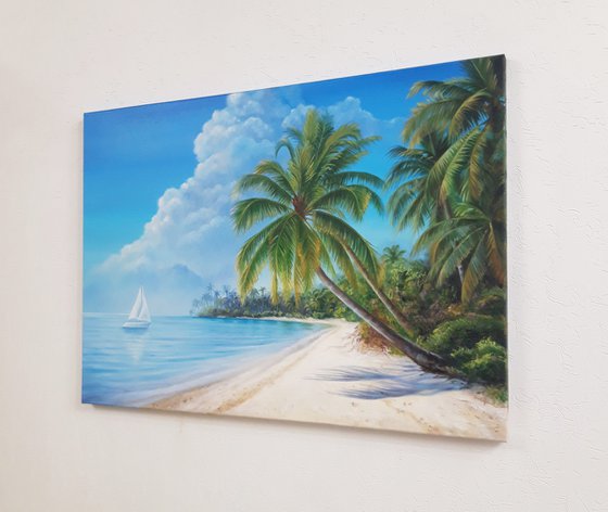 "On the way to a dream", tropical seascape painting