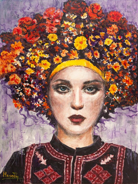Woman  in flowers