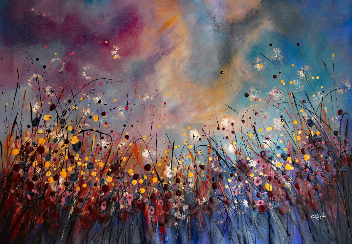 Abstract Landscape Acrylic Painting By Cecilia Frigati, 47 X 33, Profumi #1, Original Artwork