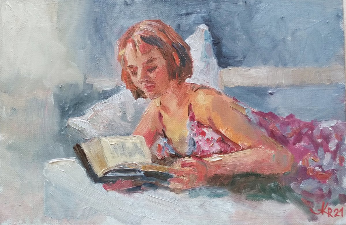 Girl with a book by Ann Krasikova