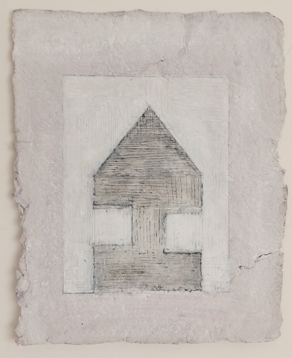 Geometric Abstract Acrylic Painting By Anna Jannack, 8 X 10, House V, Original Artwork