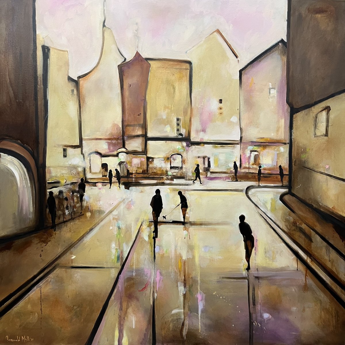 Expressive Oil Painting , Brussel By Romuald Mulk Musiolik, 39 X 39, Artwork For Sale On Artfinder