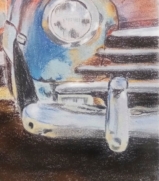 Rust and chrome on an old car