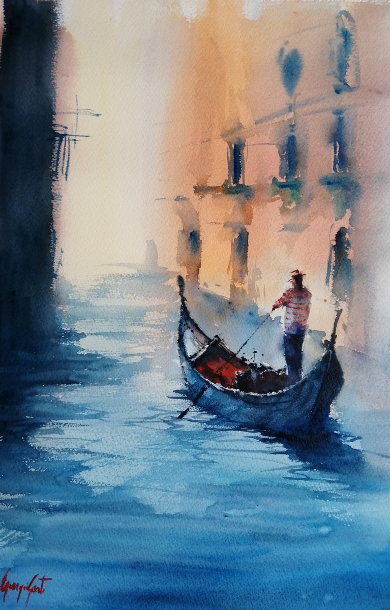 Impressionistic Watercolour , Venice 126 By Giorgio Gosti, 14 X 21, Artwork For Sale On Artfinder