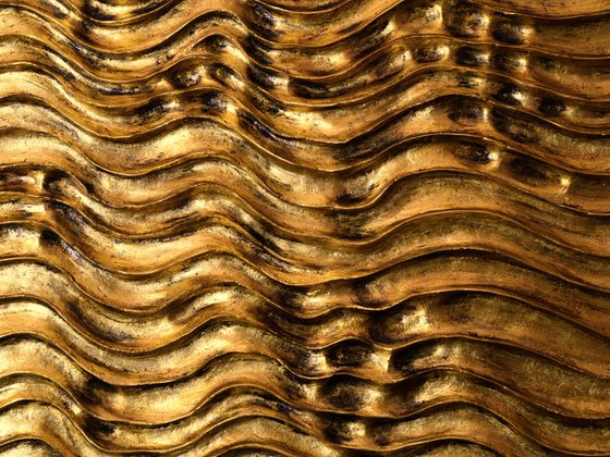 Round Erosion #07/10 | Aged Gold Wall Sculpture