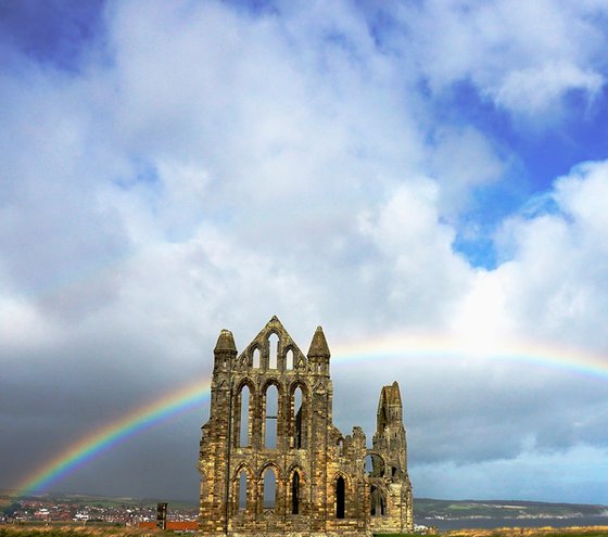 Whitby Abbey rainbow : 2020 Aug    1/20 18' X 12"