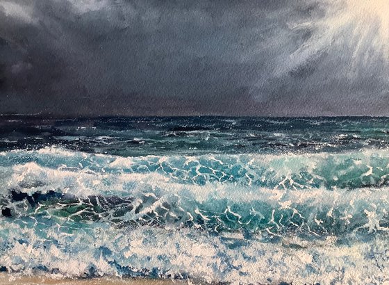 Sun through storm clouds