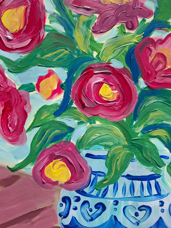 Peonies in a Chinese Vase