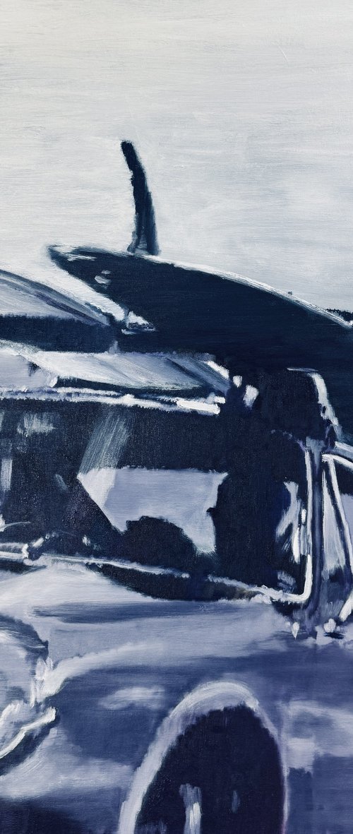 SOUL RIDE 911 OIL ON CANVAS 80x80cm by Javier Peña