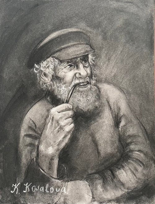 Portrait of an old sailor by Katerina Kovalova
