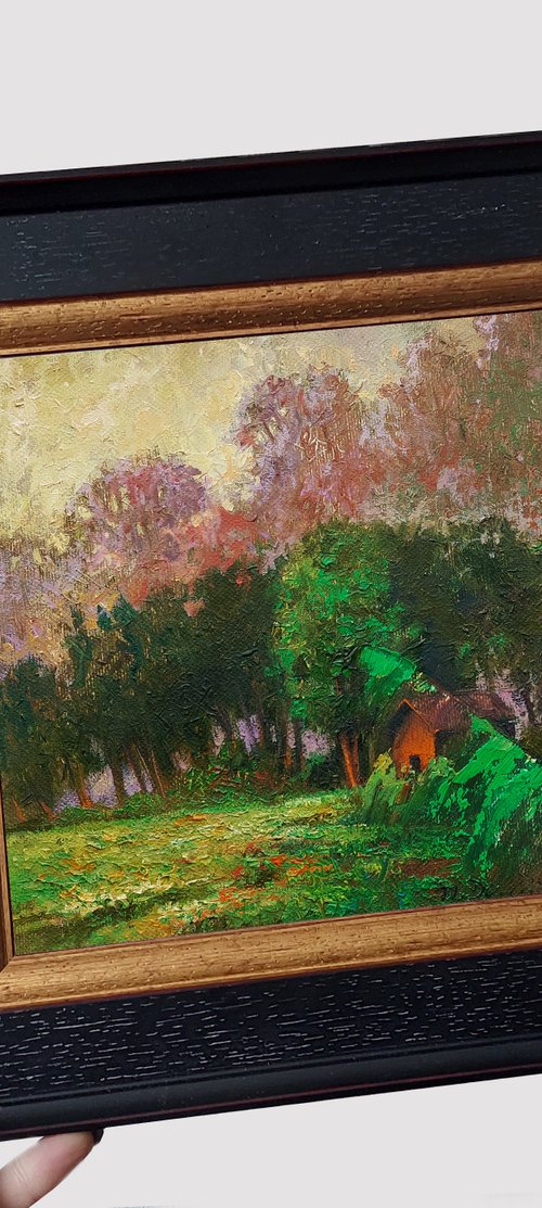 Barn forest landscape by Nataly Derevyanko
