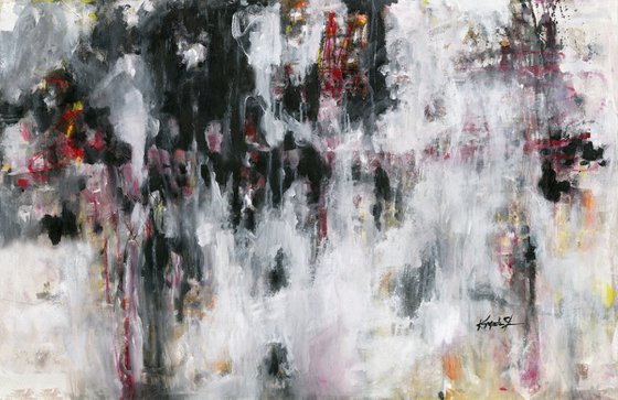 Urban Street Walk - XXL Abstract Painting by Kathy Morton Stanion