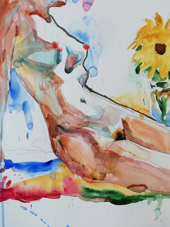 Nude with Sunflower