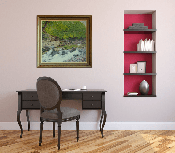 "A SECRET PLACE" Lake District waterfall landscape painting