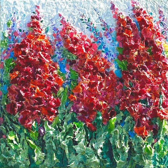 Floral Delight: Original Palette Knife Painting