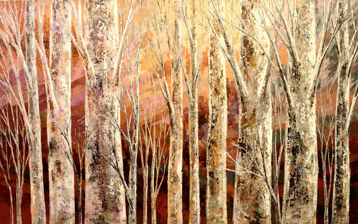 Impressionistic Landscape Acrylic Painting By Tatiana Iliina, 48 X 30", Wander Free, Original Artwork