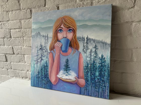 Girl with pine