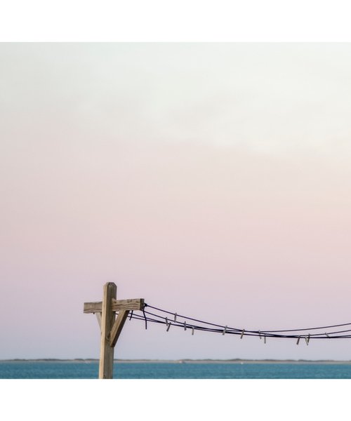 Clothesline Between Lighthouses, Provincetown - 20 x 10" by Brooke T Ryan