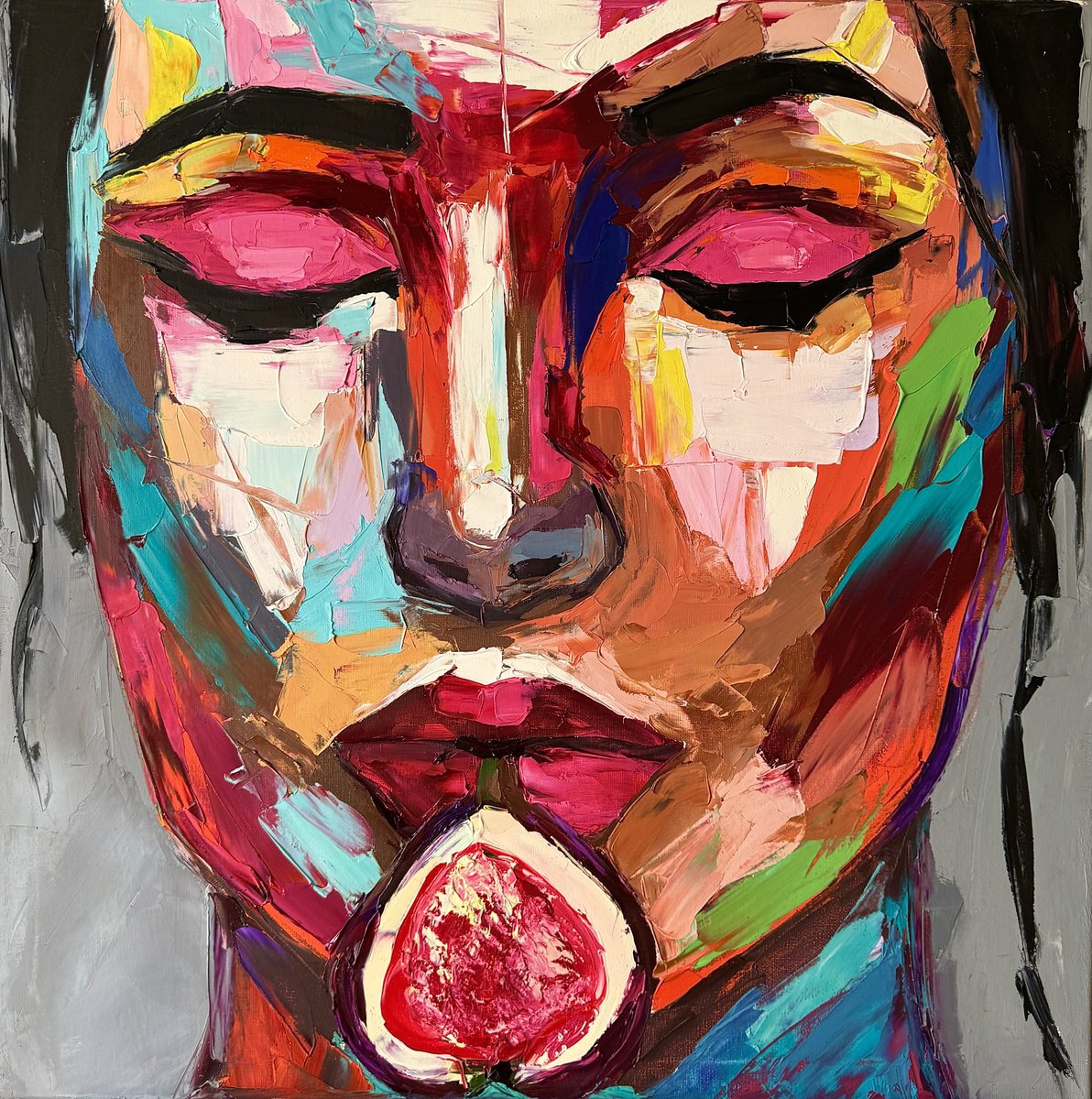 Expressive Oil Painting , Between Dreams And Desire By Lina Redford, 24 X 24, Artwork For Sale On Artfinder
