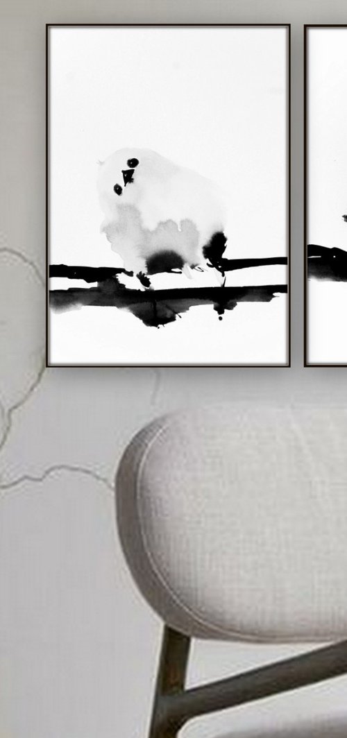 2 Original Watercolor Artworks. by Nadia Moniatis