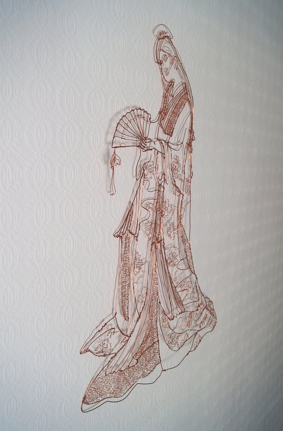 Japanese Geisha Wire Sculpture