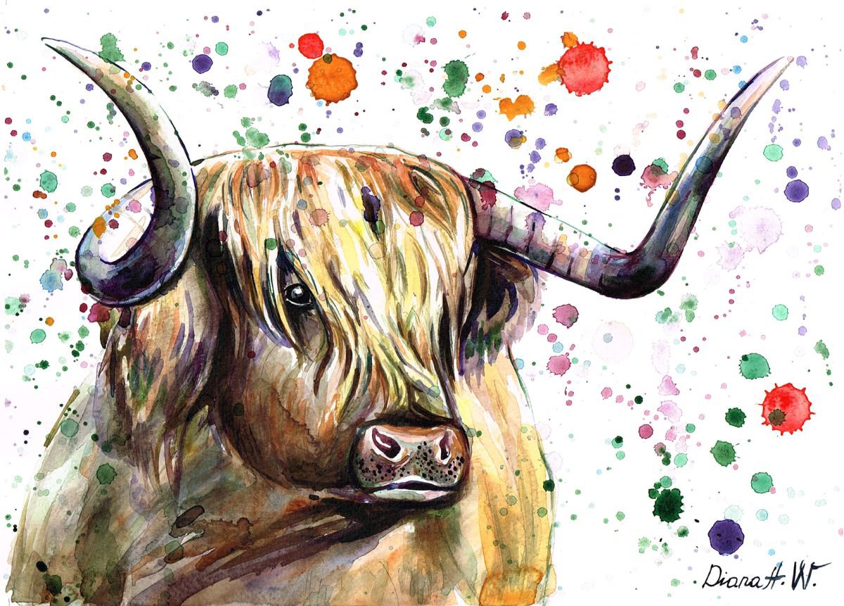 Highland Cow by Diana Aleksanian