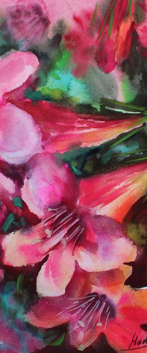 Watercolor flowers by Nadiia Dubei