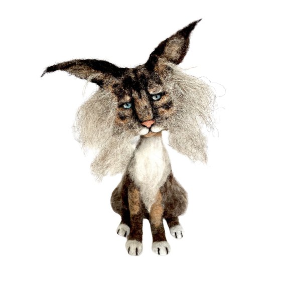 Cat Bokmäl, felted wool