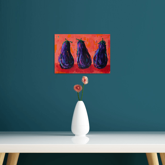 Three Aubergines