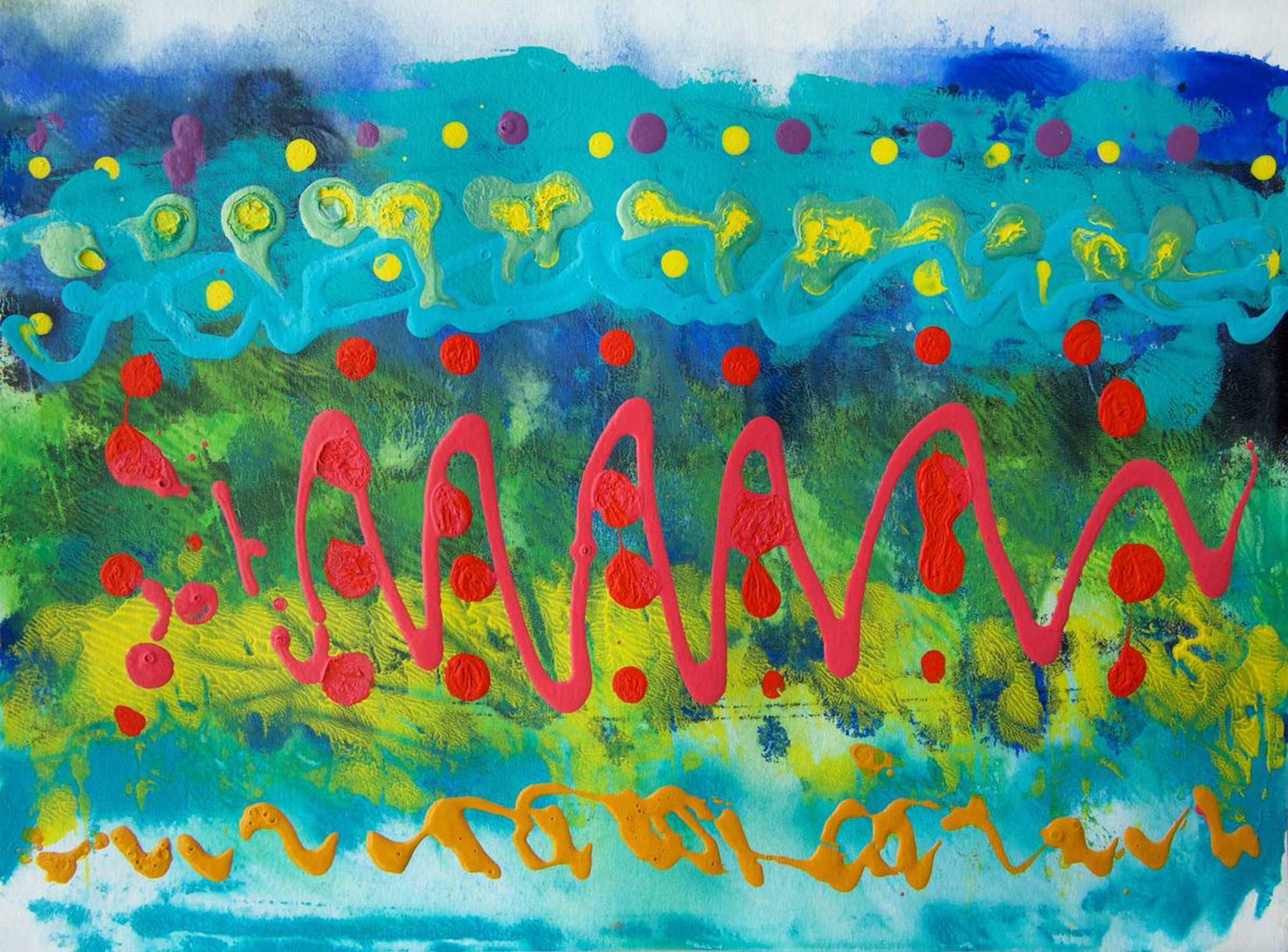 Dot Dot Wave 2017 Monoprint By Gwen Duda Artfinder