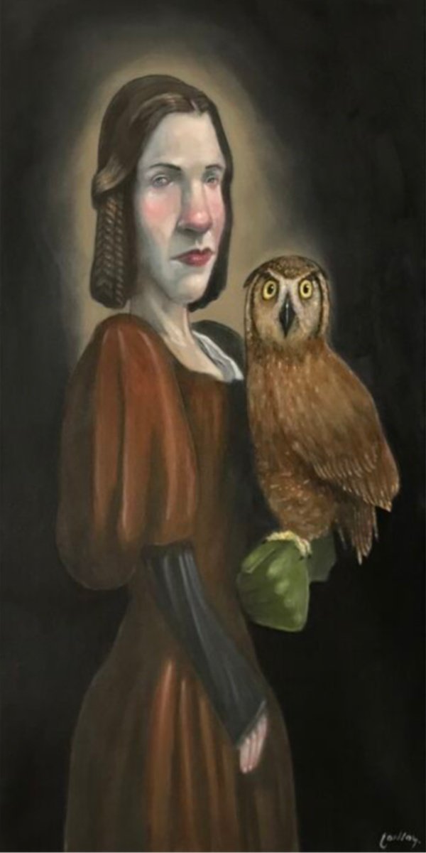 Expressive Portrait Oil Painting By Pete Conroy, 12 X 24", A Wise Old Girl, Original Artwork