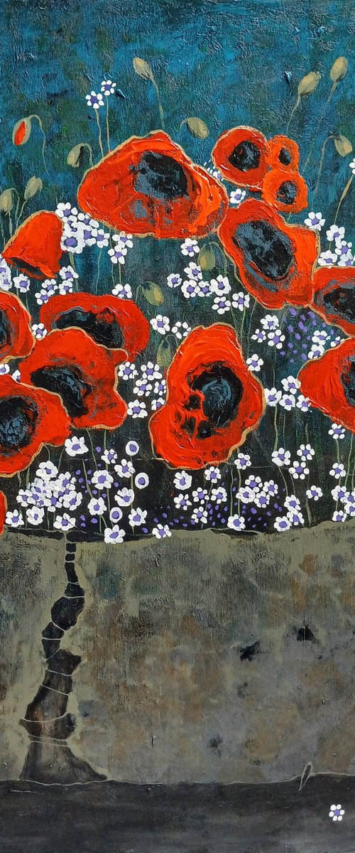 Poppies and Little Stars by Davit Arstamyan