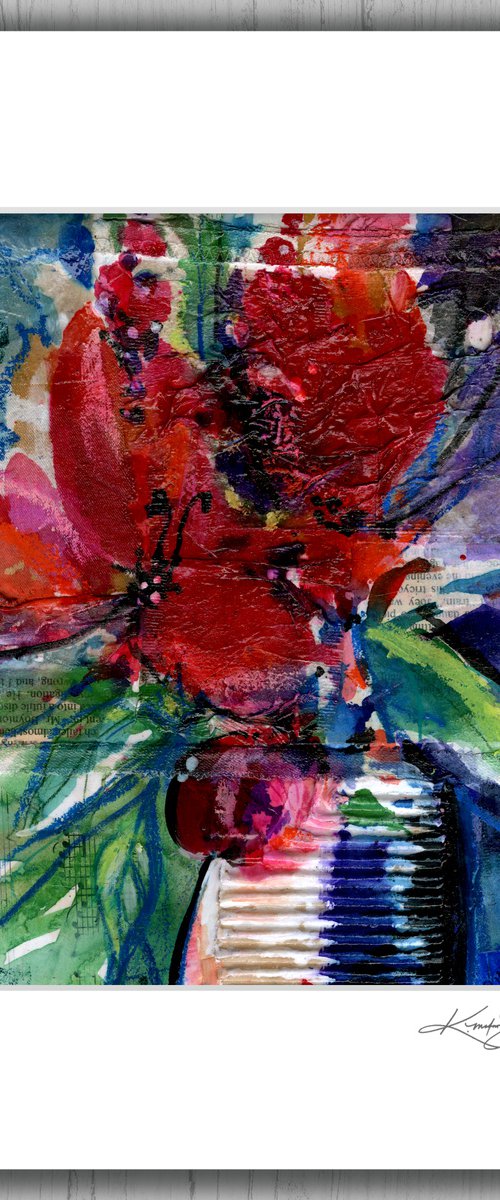 Floral Fantasy 13  - Mixed Media Floral Painting by Kathy Morton Stanion by Kathy Morton Stanion