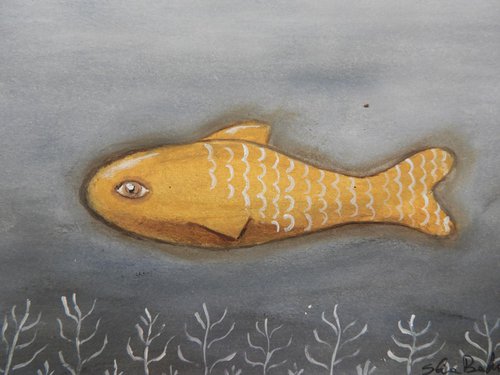 The freaky fish in ocher by Silvia Beneforti