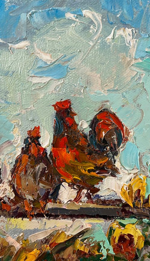 Morning rooster crowing by Kalenyuk Alex