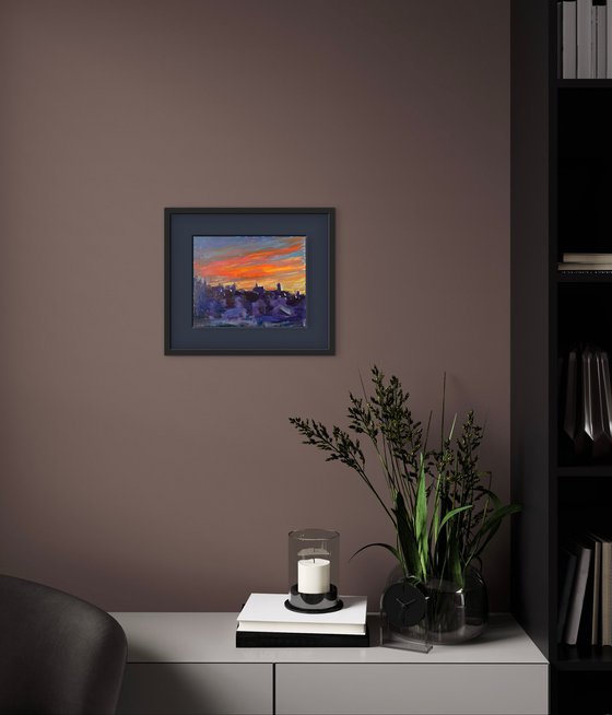 Fiery sunset over NYC