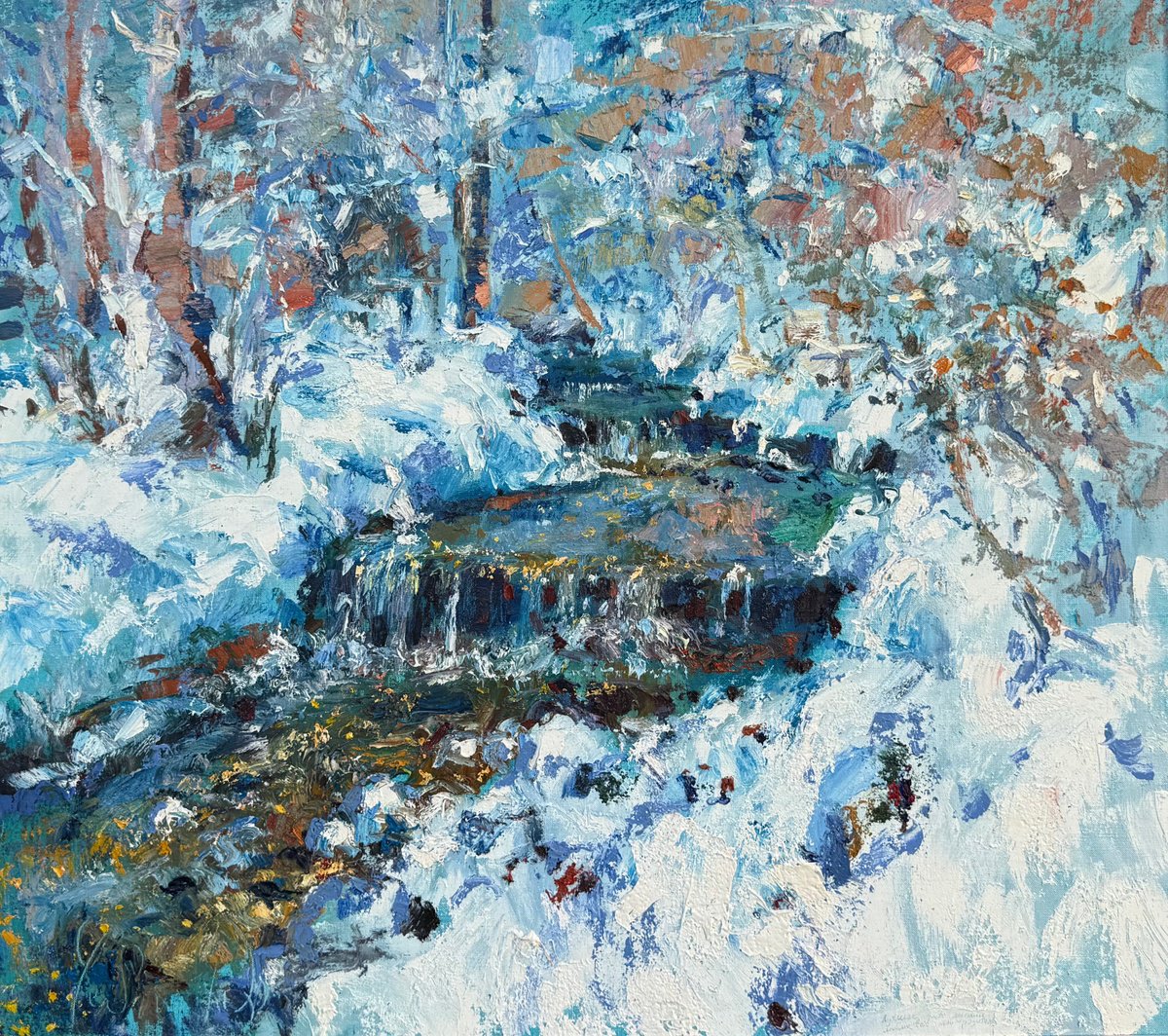 Mountain River By Andrii Chebotaru, 35 X 31, Artwork For Sale On Artfinder