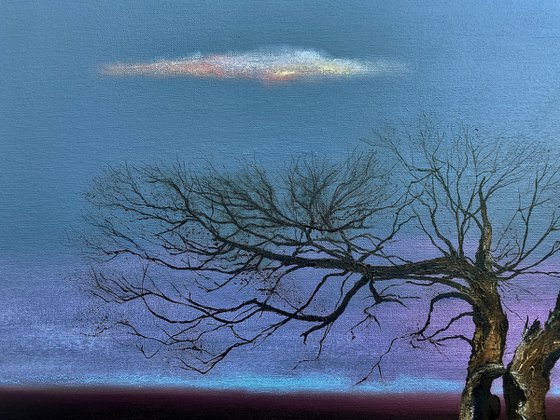 'Standing in the shadow of the Lightning Tree'. Large Oil Painting on Canvas