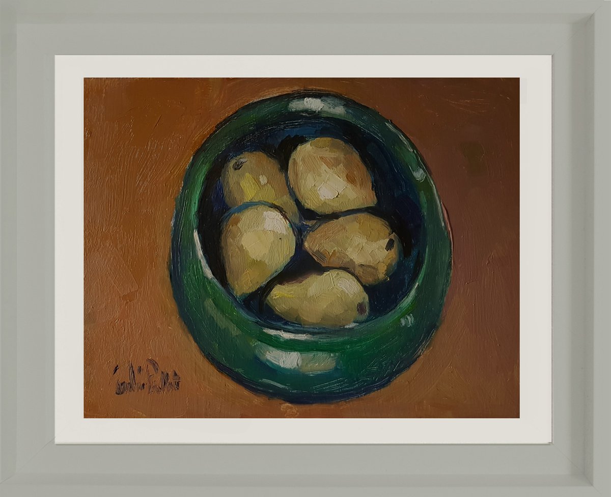 Five Pears in Green Bowl by Andre Pallat