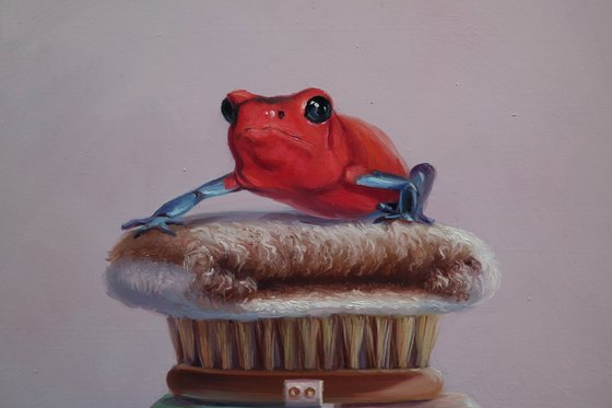 "Red Frog Bathing"