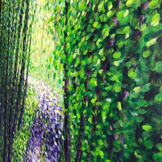 Path in the Green Forest, landscape pointillism