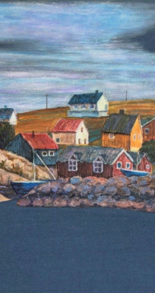 Denim series.Multicolor village by Nadezda Stupina